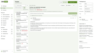Een gedeelde inbox met een geopend klantgesprek en de verantwoordelijke collega.